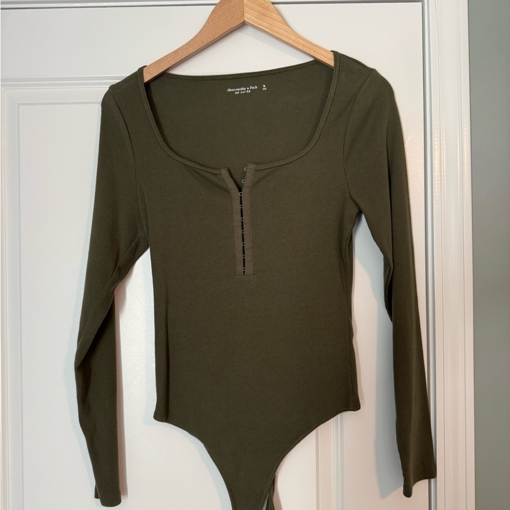 Olive Green Long Sleeve Bodysuit